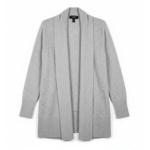 Charter Club Cashmere Gray Long Cardigan Capsule Quiet Luxury Minimalist Medium